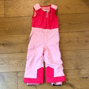 Kids Girls Pink snow pants with bib size 4 Spyder